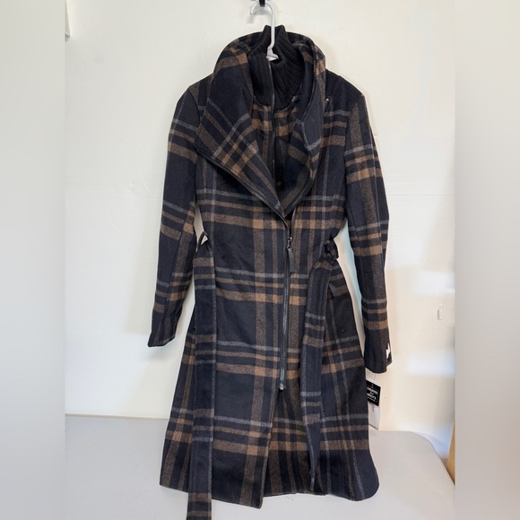 Calvin Klein Womens Wool Blend Belted Wrap Coat Size XS - Picture 1 of 6